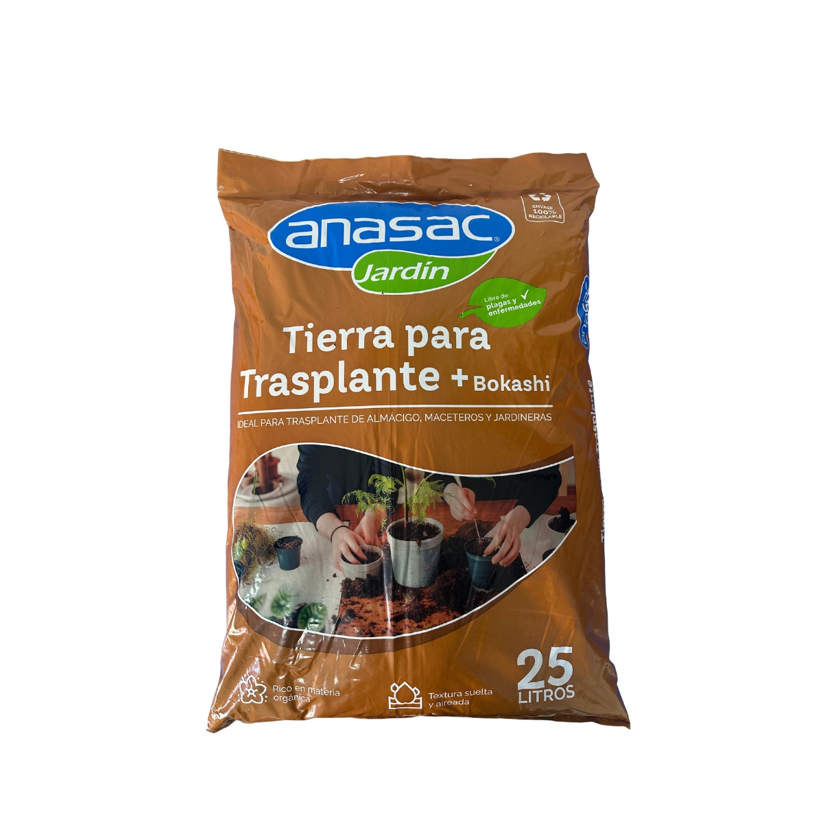 tierratrasplante25 TIERRA TRANSPLANTE + BOKASHI 25 LT ANASAC - Imagen 1