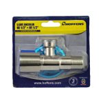 Llave angular HE - HE 1/2” x 1/2” Hoffens en bronce cromado para WC