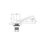 LLAVE LAVATORIO ZAMAK ESTANDAR HOFFENS - Imagen 4