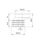 ADAPTADOR FLEXIBLE WC SALIDA 110MM EXENTRICO (HASTA 20MM) HOFFENS - Imagen 2