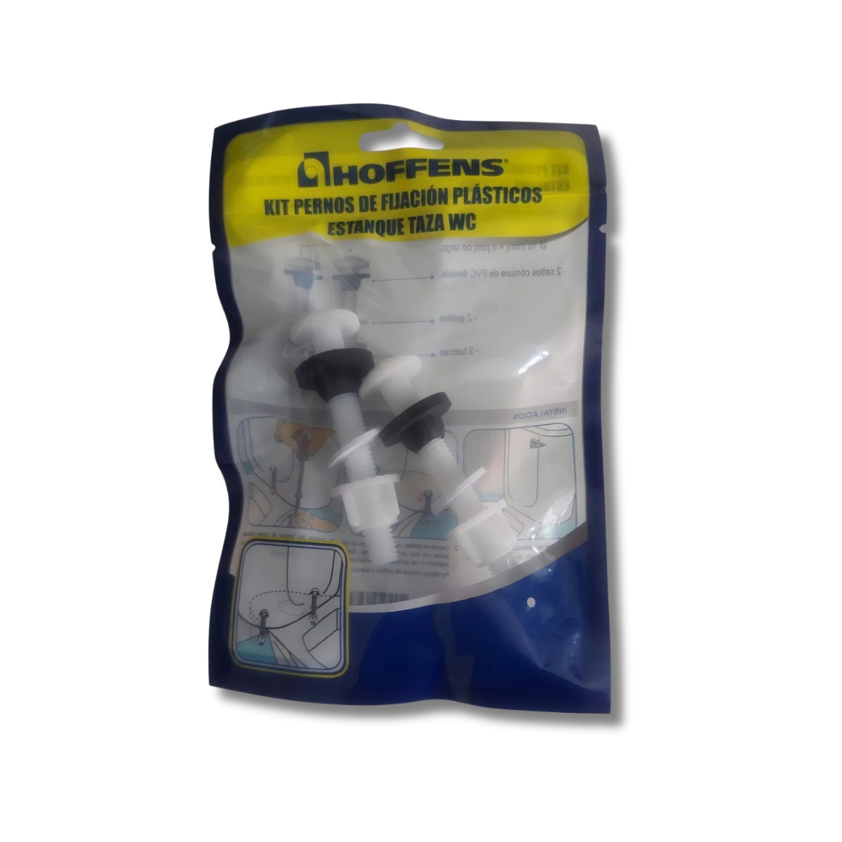 62719.1 KIT - PERNOS PLASTICOS DE FIJACION ESTANQUE TAZA WC HOFFENS - Imagen 1