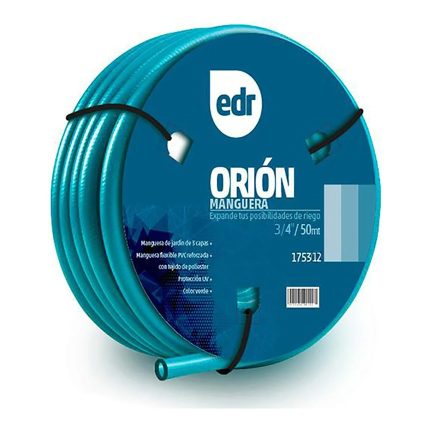 Manguera Jardín 3/4″ Verde Rollo 50 m Reforzada Poliéster Orión