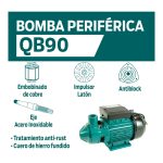 Bomba Periférica QB90 1,15 HP 220V Conexión 3/4″ x 3/4″
