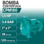 Bomba Centrífuga CPM180 1,5 HP 220V Conexión 1″ x 1″