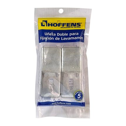 Uñeta Doble para Fijación de Lavamanos Acero Zincado Hoffens