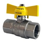 Llave de Gas HI-HI 1/2" Manilla Mariposa Amarilla Hoffens