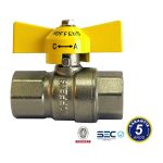 Llave de Gas HI-HI 1/2" Manilla Mariposa Amarilla Hoffens