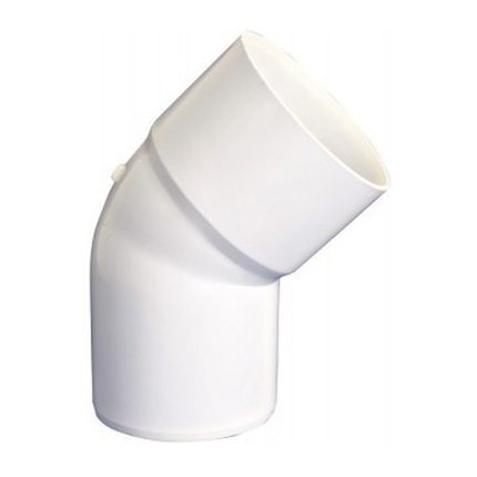 Codo Canaleta Macho-Hembra 45° 75 mm Blanco Hoffens