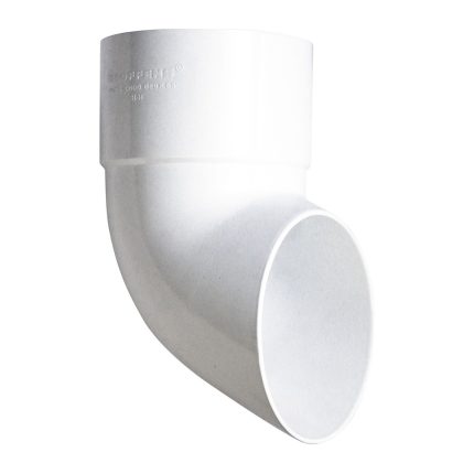 Codo Canaleta Corto Macho-Hembra 65° 80 mm Blanco Hoffens