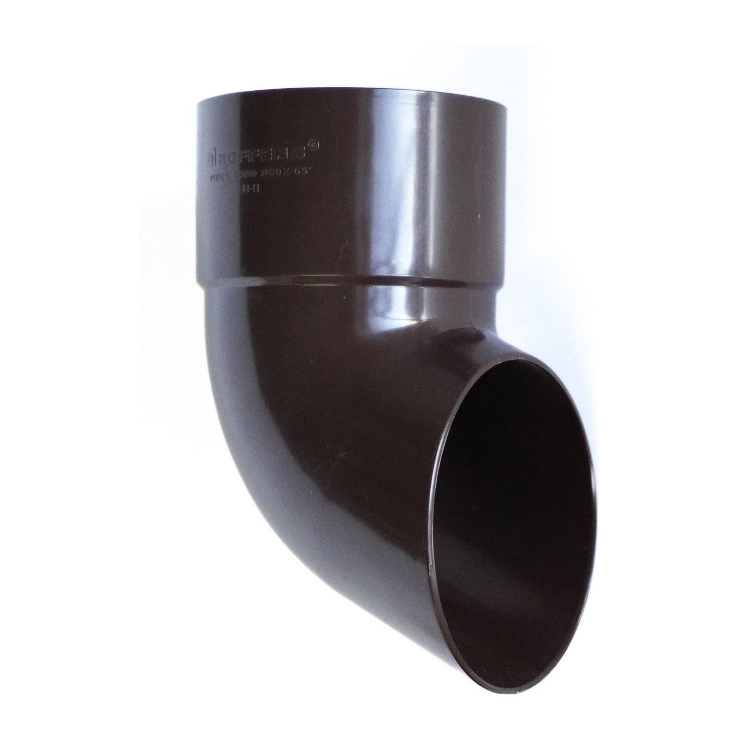 Codo Canaleta Corto Macho-Hembra 65° 80 mm Café Hoffens Codo Canaleta Corto Macho-Hembra 65° 80 mm Café Hoffens