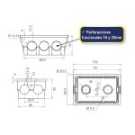 Caja Eléctrica de Tabique con Oreja Metálica Gris Hoffens