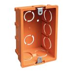 Caja Eléctrica de Tabique con Oreja Metálica Naranja Hoffens