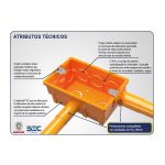 Caja Eléctrica de Tabique con Oreja Metálica Naranja Hoffens