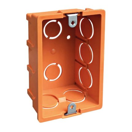 Caja Eléctrica de Tabique con Oreja Metálica Naranja Hoffens