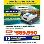 Robot limpiafondo inalámbrico Aiper Scuba N1600 en preventa: llega el 17 de noviembre, $589.990 o 12 cuotas sin interés de $49.166 con Mercado Pago